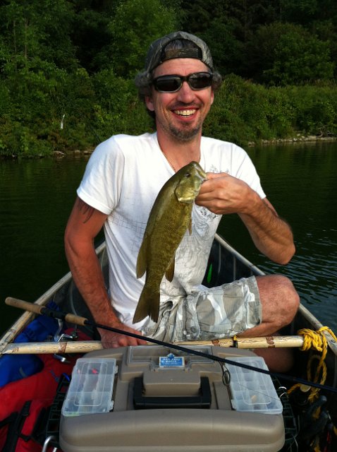 another smally.JPG - Smallmouth Bass at Fanshawe Lake. I threw on a super rattle spook and tossed it out. within 2 jerks he hit it with massive force.Aaron